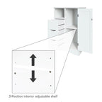 RiverRidge Ashland Single Door Bathroom and Laundry Storage Cabinet with 3 Drawers, Open and Adjustable Shelf