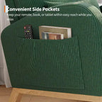 Modern Soft Rocking Chair with Pillow & Side Pockets, for Living Room, Bedroom