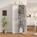 Freestanding Kitchen Pantry Storage Cabinet, 70 in Cupboard with Doors and Adjustable Shelves