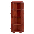 Farmhouse 4-Tier 72 Corner Kitchen Pantry Storage Cabinet with 8 Doors Tall Storage Cabinet and Adjustable Shelves