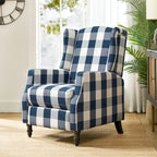 Mid-Century Modern Manual Pushback Recliner with Wingback Design