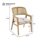 Christopher Knight Home Bennett Mid-Century Modern Wood 5-Piece Extendable Dining Set with Table and 4 Upholstered Cane Back Chairs
