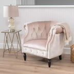 Contemporary Tufted Upholstered Club Chair with Nailhead Trim