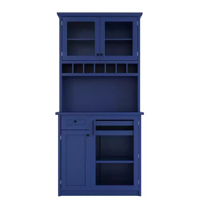 75 Tall Kitchen Pantry Cabinet with Glass Doors