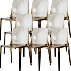 Amber Acrylic Armless Low Back Dining Chair