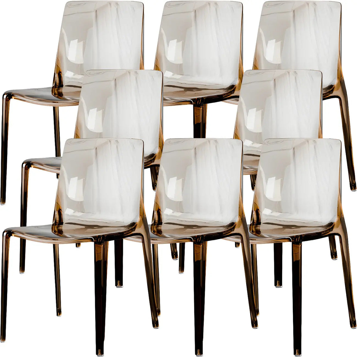 Amber Acrylic Armless Low Back Dining Chair