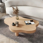 Natural Cloud-Shaped Pine Coffee Table with 3 Legs