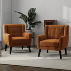 Set of 2 Velvet Living Room Accent Chair Upholstered Armchair