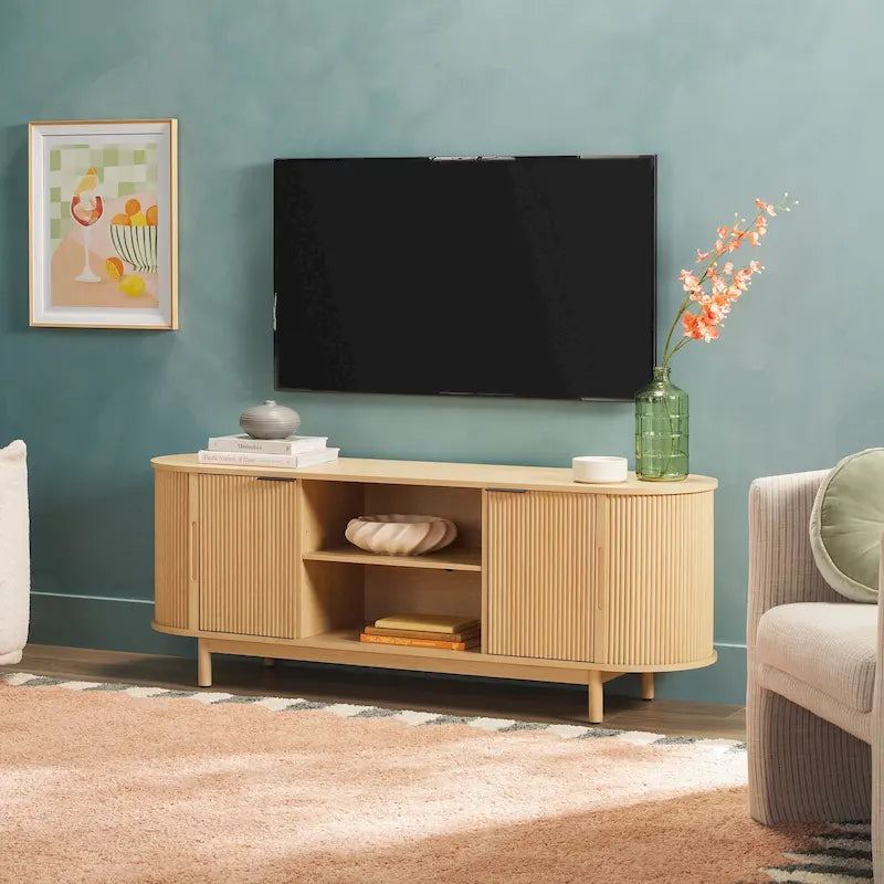 Middlebrook Modern Reeded 60-inch TV Stand with Rounded Edges