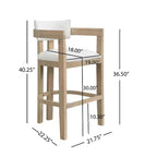 Christopher Knight Home Peyton Rubberwood Upholstered Bar Stool with Curved Open Back (Set of 2)