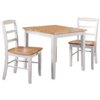 3pc Dining Table with 2 Ladderback Chairs White/Natural ¨C International Concepts: Solid Wood, Square, Non-Extension