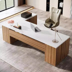 Lantine 85.8 L-Shaped Executive Desk, Extra Large Office Computer Desk with File Drawers for Home Office