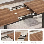 5 Pieces Dining Table Set for 4-6, 63 Large Extendable Dining Room Table with Benches and Stools