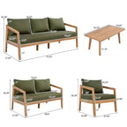 Christopher Knight Home Sunny Modern 5 Piece Acacia Seating Set with Rectangular Slatted Table and 7 Seaters