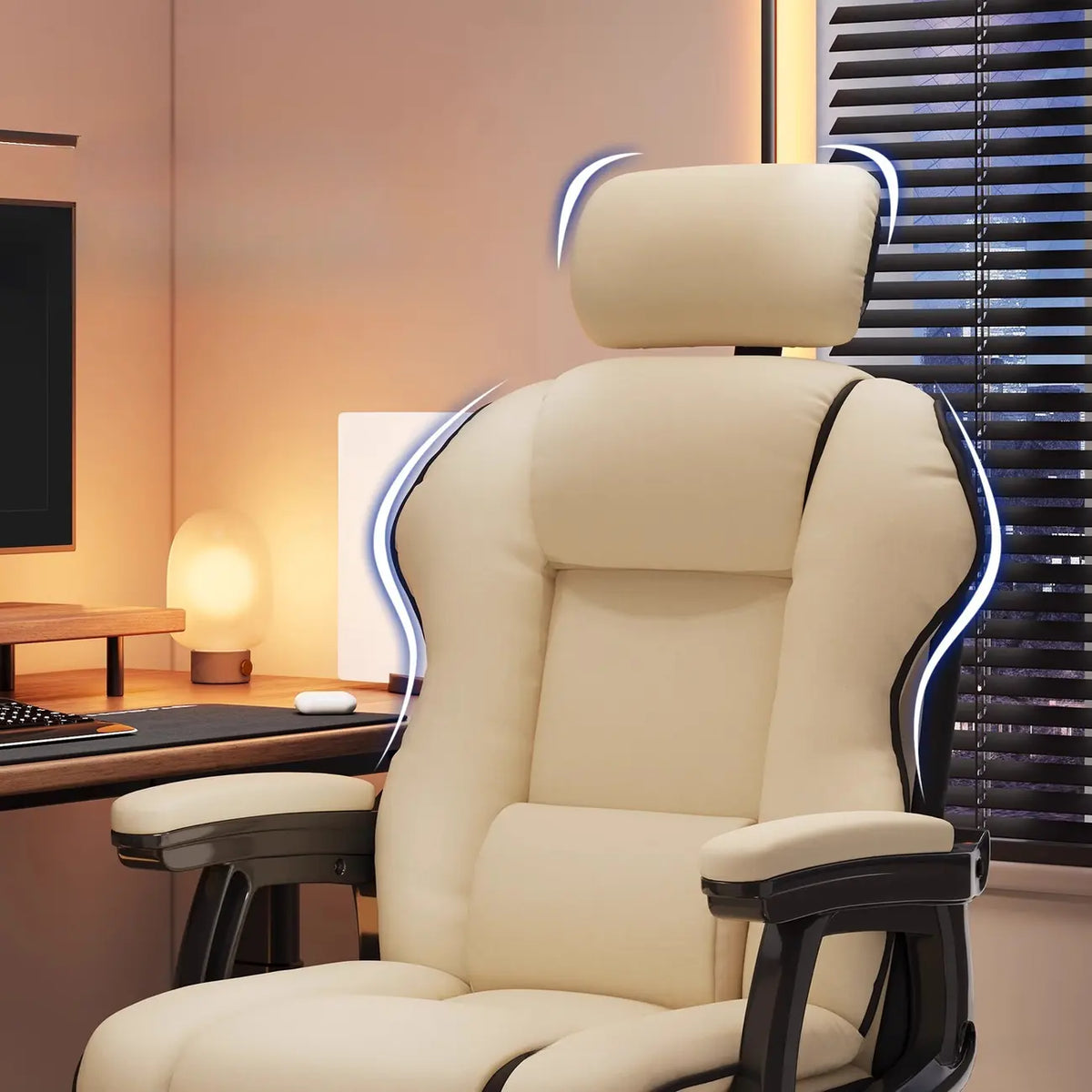 Yellow High-Back Leather Ergonomic Executive Chair