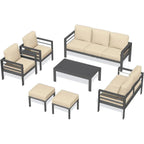 AECOJOY 7 Pieces Aluminum Patio Furniture Set Outdoor Conversation Set