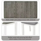 Farmhouse Extendable Dining Table Set for 6, Rectangular Table and 6 Upholstered Chairs