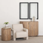 Light Brown Solid Wood Accent Cabinet