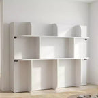2-in-1 Invisible Murphy Bed with Shelf Storage, Queen Size, Natural Wood (Mattress Not Included)