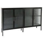 Metal Tempered Glass Cabinet with Adjustable Shelf