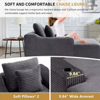 67 Chaise Lounge Chair, Indoor Sleeper Sofa Bed with 2 Pillows, Boneless Single Sofa Couch for Living Room, No Assembly Required