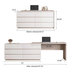 97.63  Modern Home Office Expandable Dresser Desk Combo with 6 Drawers