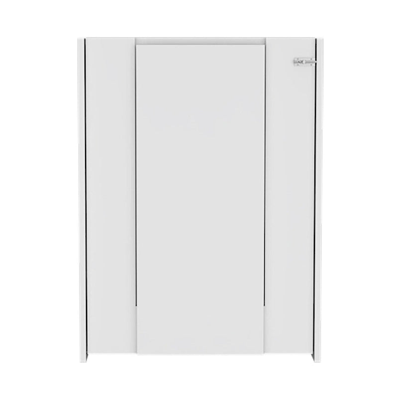 Foldable Table Tacoma, Seven Interior Shelves, White Finish,High quality and durable
