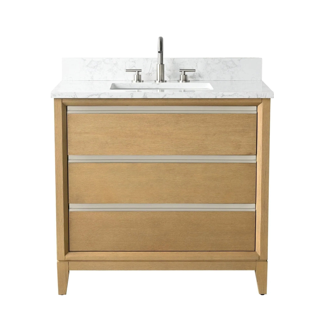 Vanity Art Bathroom Vanity with Ceramic Sink and Engineered Marble Top