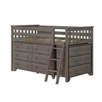 Max & Lily Twin-Size Low Loft with Pull-Out Desk and 3-Drawer Dressers