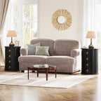 No Assembly Solid Wood End Table, Vintage Round Side Drawers Table