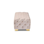 Gracewood Hollow Solanki Velvet Fabric Ottoman Bench