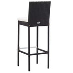 vidaXL Patio Bar Set 7 Piece Outdoor Bar Table and Chairs Poly Rattan Black