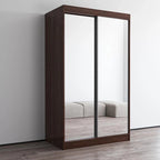 Mirrored 2-Door Wardrobe Armoire with High-Gloss Finish | 47 or 59 Wide