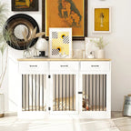 Modern Large Dog Crate with Storage Drawers - Elegant Espresso Finish