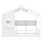 Twin/Full Size House Platform Bed Frame Toddler Floor Bed Kids Montessori Bed Playhouse Bed with Storage Shelf - ModernLuxe