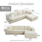 Modern Upholstery Chaise Sofa with Pillows for Living Room