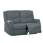 Burlap-Like-Fabric Upholstered Manual Motion Reclining Loveseat