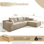 Modern Upholstery Chaise Sofa with Pillows for Living Room