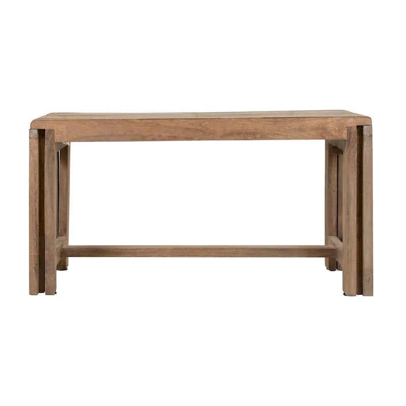 Natural Solid Mango Wood Extendable Bench by East at Main