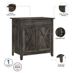 Key West Secretary Desk with Storage Cabinet by Bush Furniture