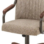 Chromcraft Douglas Caster Dining Chairs in Chestnut, Gray Finish (Set of 2)