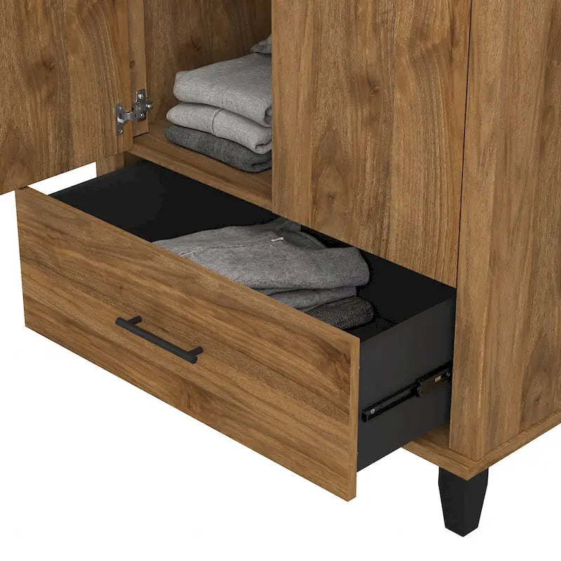 Somerset Tall Entryway Cabinet with Doors and Drawer by Bush Furniture