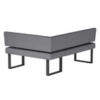 Somette Lillian 3-Piece Gloss Gray Dining Set with Dining Table, Nook and Bench
