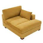 Oversize Corduroy Chaise Lounge Modular Sectional Sofa with Pillow