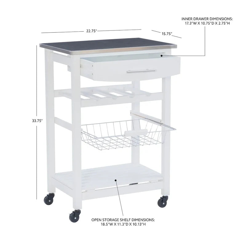Jake Compact Mobile Rolling Kitchen Cart