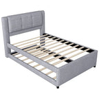 Merax Full Size Upholstery platform bed with Trundle