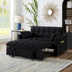 4 in1 Loveseat Sofa Bed with Armrests & Storage Pockets, Multi-Function Tufted Pull-out Sofa Bed with Adjustable Backrest