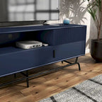 DH BASIC Modern 60-inch 3-Drawer Media Cabinet TV Stand with Cable Hole by Denhour