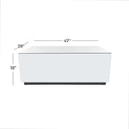 Glass Mirrored Rectangle Coffee Table with Elevated Base - Silver - Roche River Decor - 28Wx47Lx18H