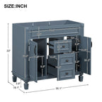 36 Modern Bathroom Vanity with Top Sink and Mirror Cabinet,2 Doors and 2 Drawers